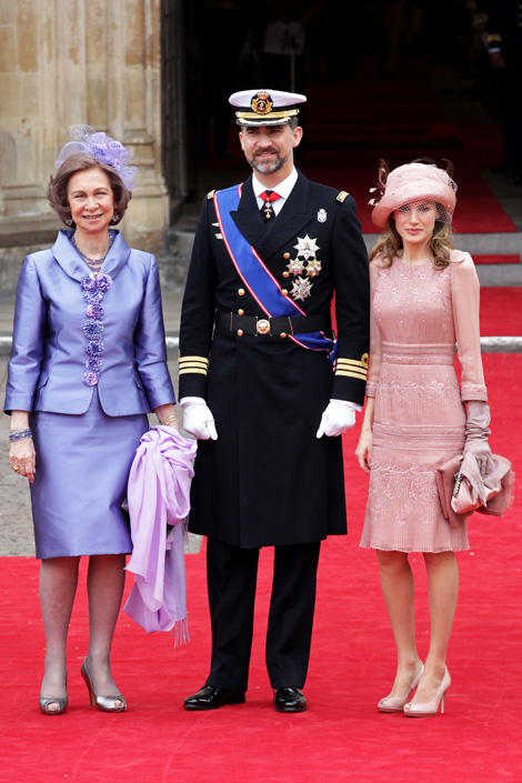 princess letizia at royal wedding. The royal guests, Queen Sofia